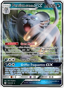 Carte Persian d’Alola GX de l'extension Éclipse Cosmique, numéro 129/236