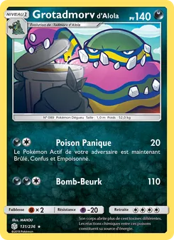 Carte Grotadmorv d’Alola de l'extension Éclipse Cosmique, numéro 131/236