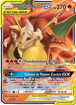 Carte Dracaufeu et Roussil GX de l'extension Éclipse Cosmique, numéro 22/236