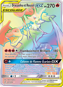Carte Dracaufeu et Roussil GX de l'extension Éclipse Cosmique, numéro 251/236