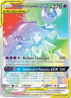 Carte Solgaleo et Lunala GX de l'extension Éclipse Cosmique, numéro 254/236