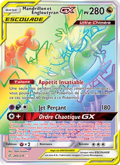 Carte Mandrillon et Engloutyran GX de l'extension Éclipse Cosmique, numéro 260/236