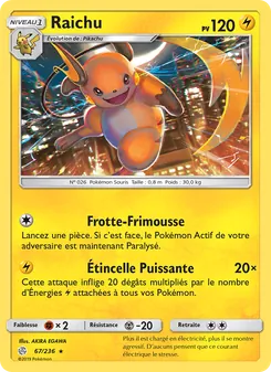 Carte Raichu de l'extension Éclipse Cosmique, numéro 67/236