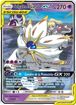 Carte Solgaleo et Lunala GX de l'extension Éclipse Cosmique, numéro 75/236