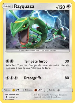 Carte Rayquaza de l'extension Gardiens Ascendants, numéro 106/145