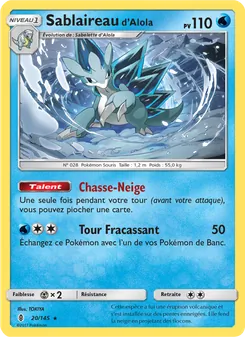 Carte Sablaireau d’Alola de l'extension Gardiens Ascendants, numéro 20/145
