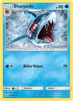 Carte Sharpedo de l'extension Gardiens Ascendants, numéro 28/145