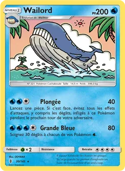 Carte Wailord de l'extension Gardiens Ascendants, numéro 30/145