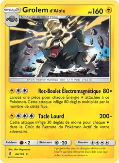 Carte Grolem d’Alola de l'extension Gardiens Ascendants, numéro 42/145