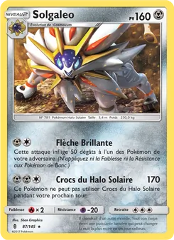 Carte Solgaleo de l'extension Gardiens Ascendants, numéro 87/145