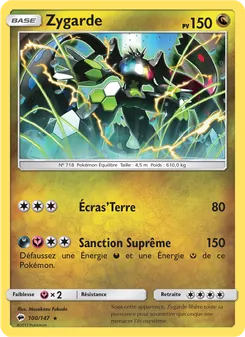 Carte Zygarde de l'extension Ombres Ardentes, numéro 100/147