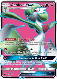 Carte Gardevoir GX de l'extension Ombres Ardentes, numéro 140/147