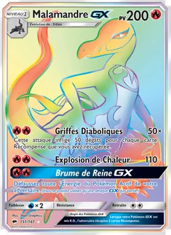 Carte Malamandre GX de l'extension Ombres Ardentes, numéro 151/147