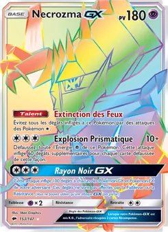 Carte Necrozma GX de l'extension Ombres Ardentes, numéro 153/147