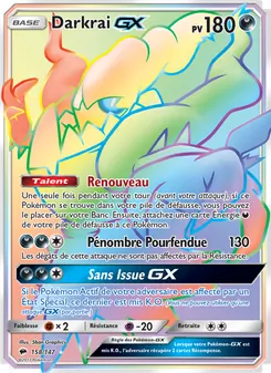 Carte Darkrai GX de l'extension Ombres Ardentes, numéro 158/147