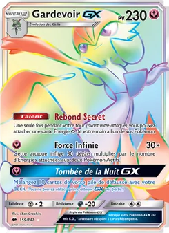 Carte Gardevoir GX de l'extension Ombres Ardentes, numéro 159/147