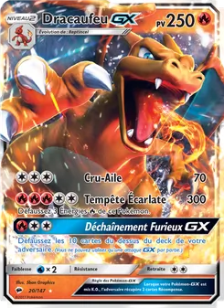 Carte Dracaufeu GX de l'extension Ombres Ardentes, numéro 20/147