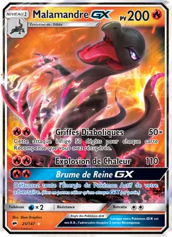 Carte Malamandre GX de l'extension Ombres Ardentes, numéro 25/147