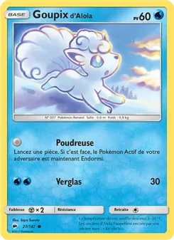 Carte Goupix d’Alola de l'extension Ombres Ardentes, numéro 27/147
