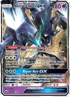 Carte Necrozma GX de l'extension Ombres Ardentes, numéro 63/147