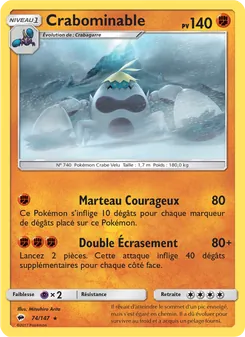 Carte Crabominable de l'extension Ombres Ardentes, numéro 74/147