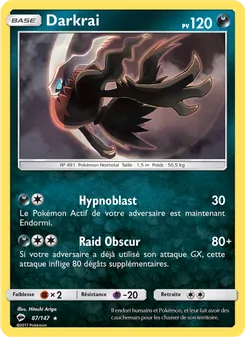 Carte Darkrai de l'extension Ombres Ardentes, numéro 87/147