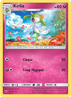Carte Kirlia de l'extension Ombres Ardentes, numéro 92/147