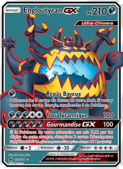 Carte Engloutyran GX de l'extension Invasion Carmin, numéro 105/111