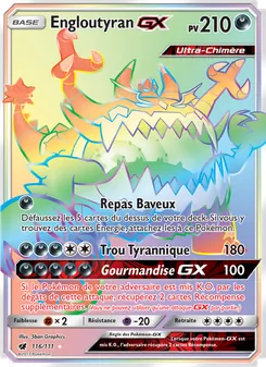 Carte Engloutyran GX de l'extension Invasion Carmin, numéro 116/111