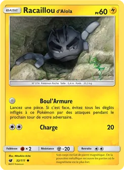 Carte Racaillou d’Alola de l'extension Invasion Carmin, numéro 32/111