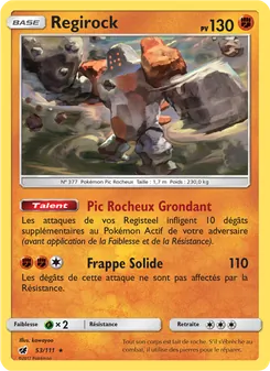 Carte Regirock de l'extension Invasion Carmin, numéro 53/111