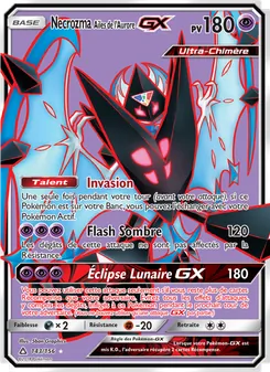 Carte Necrozma Ailes de l’Aurore GX de l'extension Ultra-Prisme, numéro 143/156