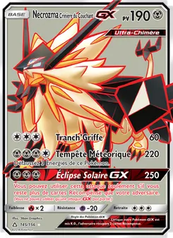 Carte Necrozma Crinière du Couchant GX de l'extension Ultra-Prisme, numéro 145/156