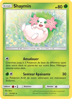 Carte Shaymin de l'extension Ultra-Prisme, numéro 15/156