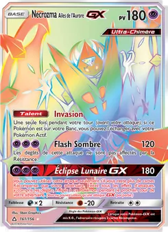 Carte Necrozma Ailes de l’Aurore GX de l'extension Ultra-Prisme, numéro 161/156