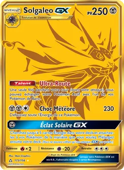 Carte Solgaleo GX de l'extension Ultra-Prisme, numéro 173/156