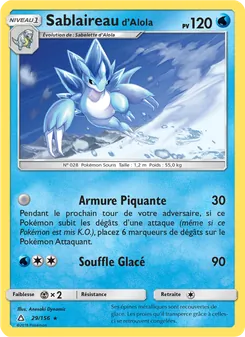 Carte Sablaireau d’Alola de l'extension Ultra-Prisme, numéro 29/156