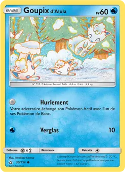 Carte Goupix d’Alola de l'extension Ultra-Prisme, numéro 30/156