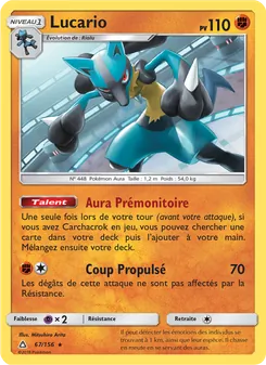 Carte Lucario de l'extension Ultra-Prisme, numéro 67/156