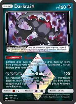 Carte Darkrai ◇ de l'extension Ultra-Prisme, numéro 77/156