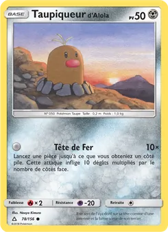 Carte Taupiqueur d’Alola de l'extension Ultra-Prisme, numéro 78/156