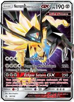 Carte Necrozma Crinière du Couchant GX de l'extension Ultra-Prisme, numéro 90/156