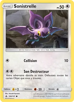 Carte Sonistrelle de l'extension Lumière Interdite, numéro 100/131