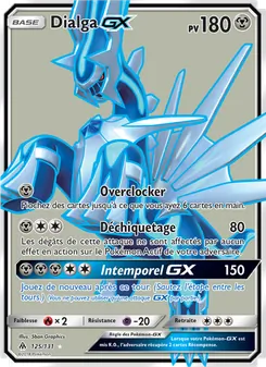 Carte Dialga GX de l'extension Lumière Interdite, numéro 125/131