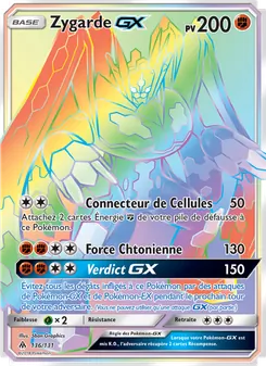 Carte Zygarde GX de l'extension Lumière Interdite, numéro 136/131