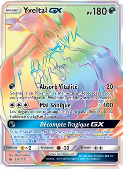 Carte Yveltal GX de l'extension Lumière Interdite, numéro 137/131
