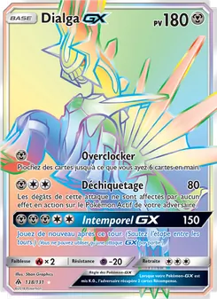 Carte Dialga GX de l'extension Lumière Interdite, numéro 138/131