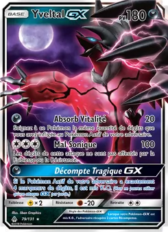 Carte Yveltal GX de l'extension Lumière Interdite, numéro 79/131