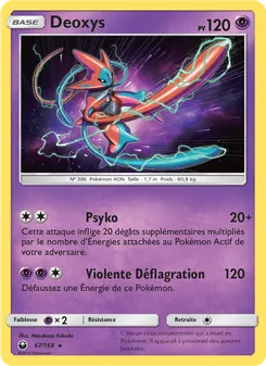 Carte Deoxys de l'extension Tempête Céleste, numéro 67/168