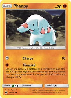 Carte Phanpy de l'extension Tempête Céleste, numéro 72/168